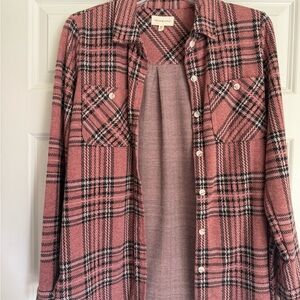 Thread & Supply Pink Plaid Button Down Shirt